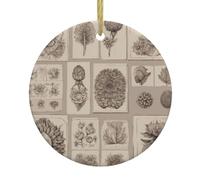 WZYWHJ Pendentif rond de Noël en céramique - 7,4 cm - Décoration d'arbre à suspendre pour les fêtes de fin d'année - Créations sur planche à dessin