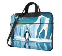 WZYWHJ Penguin Antarctica Ice Prints Sac pour ordinateur portable avec intérieur doux, plusieurs poches, idéal pour homme, voyage et affaires, noir, 13"