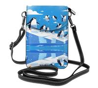 WZYWHJ Penguins on the iceberg Picture Sac à bandoulière en cuir pour femme avec bandoulière réglable