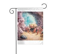 Wzywhj Petit Crabe sous les rochers Drapeau de jardin d'été double face Décoration cour 30,5 x 45,7 cm