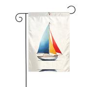 WZYWHJ Petit drapeau de jardin coloré imprimé voilier 30,5 x 45,7 cm pour un environnement extérieur tendance