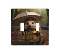 WZYWHJ Petit hérisson tenant un parapluie - Plaque murale décorative - 11,4 x 11,4 cm - Durable et élégante - Pour les zones résidentielles et commerciales