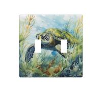 WZYWHJ Petite tortue dans les algues - Plaque murale décorative imprimée - 11,4 x 11,4 cm - Durable et élégante pour les zones résidentielles et commerciales