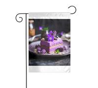 Wzywhj Photo de gâteau de patate douce violette, drapeau de jardin d'été, décoration double face, cour 30,5 x 45,7 cm