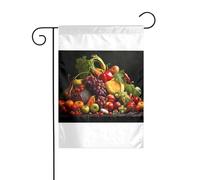 Wzywhj Photo de légumes et de fruits - Drapeau de jardin d'été double face - Décoration de cour - 30,5 x 45,7 cm