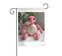 Wzywhj Photo de poupée tortue rose drapeau d'été double face décoration cour 30,5 x 45,7 cm