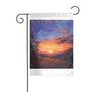 Wzywhj Photo Watch The Fields And The Sunset Drapeau de jardin d'été double face Décoration cour 30,5 x 45,7 cm