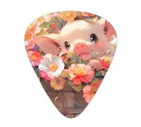 Wzywhj Pig In The Flowerpot Lot de 12 médiators imprimés pour ukulélé, guitare électrique ou acoustique