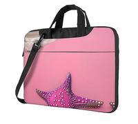 WZYWHJ Pink Sand Beach Prints Sac pour ordinateur portable avec intérieur doux, plusieurs poches, idéal pour homme, voyage et affaires, noir, 13"