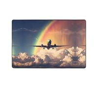 WZYWHJ Planes Under The Rainbow Tapis de sol antidérapant pour salon, bureau, table basse, lit, balcon 91,4 x 61 cm