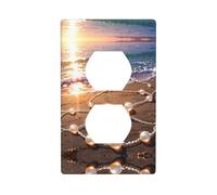WZYWHJ Plaque murale décorative à double prise - Facile à installer - Idéal pour les zones résidentielles et commerciales 11,4 x 7,9 cm - Belle impression de perles de mer