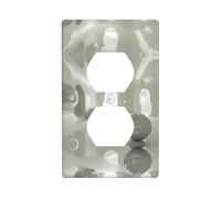 WZYWHJ Plaque murale décorative à double prise - Facile à installer - Idéal pour les zones résidentielles et commerciales 11,4 x 7,9 cm Image sonore blanc optique