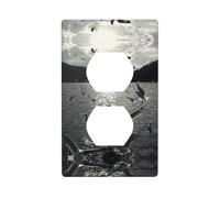 WZYWHJ Plaque murale décorative à double prise - Facile à installer - Idéal pour les zones résidentielles et commerciales 11,4 x 7,9 cm - Image mouette blanche