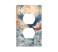 WZYWHJ Plaque murale décorative à double prise - Facile à installer - Idéal pour les zones résidentielles et commerciales 11,4 x 7,9 cm - Impression Phoenix