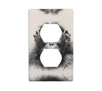 WZYWHJ Plaque murale décorative à double prise - Facile à installer - Idéal pour les zones résidentielles et commerciales 11,4 x 7,9 cm Motif tête de singe