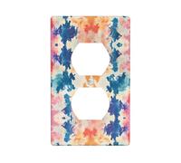 WZYWHJ Plaque murale décorative à double prise - Facile à installer - Idéal pour les zones résidentielles et commerciales 11,4 x 7,9 cm - Image tie-dye tricolore