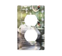 WZYWHJ Plaque murale décorative à double prise - Facile à installer - Idéal pour les zones résidentielles et commerciales 11,4 x 7,9 cm dans une belle image de cygne blanc