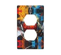 WZYWHJ Plaque murale décorative à double prise - Facile à installer - Idéal pour les zones résidentielles et commerciales 11,4 x 7,9 cm - Impressions peintes de basket-ball