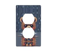 WZYWHJ Plaque murale décorative à double prise - Facile à installer - Idéal pour les zones résidentielles et commerciales - 11,4 x 7,9 cm - Photo d'avatar de panda