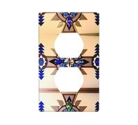 WZYWHJ Plaque murale décorative à double prise - Facile à installer - Idéal pour les zones résidentielles et commerciales 11,4 x 7,9 cm - Peinture aborigène imprimée