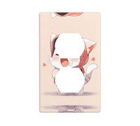 WZYWHJ Plaque murale décorative à double prise - Facile à installer - Idéal pour les zones résidentielles et commerciales 11,4 x 7,9 cm - Impression d'un joli petit chat