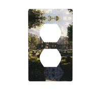 WZYWHJ Plaque murale décorative à double prise - Facile à installer - Idéal pour les zones résidentielles et commerciales 11,4 x 7,9 cm dans un beau motif manoir