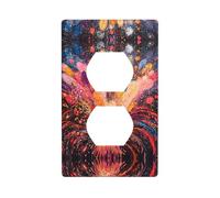WZYWHJ Plaque murale décorative à double prise - Facile à installer - Idéal pour les zones résidentielles et commerciales 11,4 x 7,9 cm dans un beau ciel nocturne avec impression scintillante