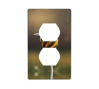 WZYWHJ Plaque murale décorative à double prise - Facile à installer - Idéal pour les zones résidentielles et commerciales 11,4 x 7,9 cm Motif abeille sur une sucette