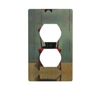 WZYWHJ Plaque murale décorative à double prise - Facile à installer - Idéal pour les zones résidentielles et commerciales 11,4 x 7,9 cm Petit chat noir sur le tabouret Impression