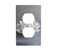 WZYWHJ Plaque murale décorative à double prise - Facile à installer - Idéale pour les zones résidentielles et commerciales - 11,4 x 7,9 cm - Photo lotus faite à la main
