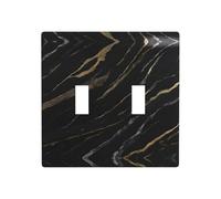 WZYWHJ Plaque murale décorative à motif marbre texturé noir et doré, 11,4 x 11,4 cm, durable et élégante pour les zones résidentielles et commerciales