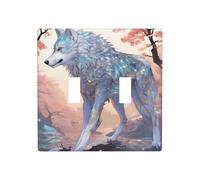 WZYWHJ Plaque murale décorative avec impression de loup phosphoreux - 11,4 x 11,4 cm - Durable et élégante pour les zones résidentielles et commerciales