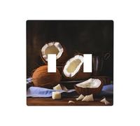 WZYWHJ Plaque murale décorative avec impression de noix de coco sur la table, 11,4 x 11,4 cm, durable et élégante pour les zones résidentielles et commerciales