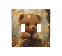 WZYWHJ Plaque murale décorative avec inscription « Little Bear under the shiny leaves » - 11,4 x 11,4 cm - Durable et élégante pour les zones résidentielles et commerciales