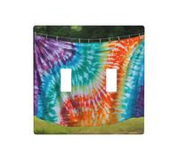 WZYWHJ Plaque murale décorative colorée avec impression tie-dye de 11,4 x 11,4 cm, durable et élégante pour les zones résidentielles et commerciales