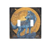 WZYWHJ Plaque murale décorative holographique Motif loup 11,4 x 11,4 cm Durable et élégant pour zones résidentielles et commerciales
