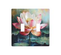 WZYWHJ Plaque murale décorative imprimée avec fond lotus fondu, 11,4 x 11,4 cm, durable et élégant pour les zones résidentielles et commerciales