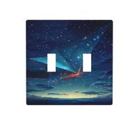 WZYWHJ Plaque murale décorative imprimée avion dans le ciel étoilé 11,4 x 11,4 cm, durable et élégante pour les zones résidentielles et commerciales