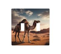 WZYWHJ Plaque murale décorative imprimée Camels dans le désert, 11,4 x 11,4 cm, durable et élégante pour les zones résidentielles et commerciales