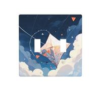 WZYWHJ Plaque murale décorative imprimée Cerf-volant dans le ciel étoilé 11,4 x 11,4 cm, durable et élégante pour les zones résidentielles et commerciales