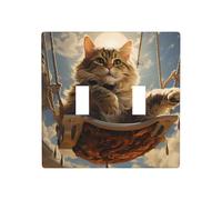WZYWHJ Plaque murale décorative imprimée chaton sur la balançoire 11,4 x 11,4 cm, durable et élégante pour les zones résidentielles et commerciales