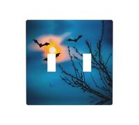 WZYWHJ Plaque murale décorative imprimée chauve-souris sous le ciel nocturne 11,4 x 11,4 cm, durable et élégante pour zones résidentielles et commerciales