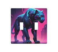 WZYWHJ Plaque murale décorative imprimée cyber panthère néon 11,4 x 11,4 cm, durable et élégante pour les zones résidentielles et commerciales