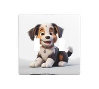 WZYWHJ Plaque murale décorative imprimée de chiots mignons de 11,4 x 11,4 cm, durable et élégante pour les zones résidentielles et commerciales