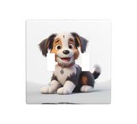 WZYWHJ Plaque murale décorative imprimée de chiots mignons de 11,4 x 11,4 cm, durable et élégante pour les zones résidentielles et commerciales