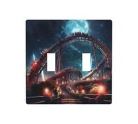 WZYWHJ Plaque murale décorative imprimée de montagnes russes étoilées, 11,4 x 11,4 cm, durable et élégante pour les zones résidentielles et commerciales