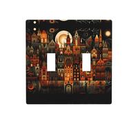 WZYWHJ Plaque murale décorative imprimée de villes et de villages, 11,4 x 11,4 cm, durable et élégante pour les zones résidentielles et commerciales