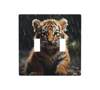 WZYWHJ Plaque murale décorative imprimée d'un petit tigre sous la pluie, 11,4 x 11,4 cm, durable et élégante pour les zones résidentielles et commerciales