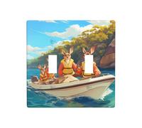 WZYWHJ Plaque murale décorative imprimée kangourous nageant dans le lac 11,4 x 11,4 cm, durable et élégante pour les zones résidentielles et commerciales