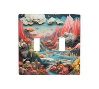 WZYWHJ Plaque murale décorative imprimée montagnes et mers 11,4 x 11,4 cm, durable et élégante pour les zones résidentielles et commerciales